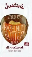 Mängden socker i Justins chocolate hazelnut almond butter squeeze