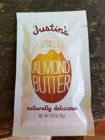 Mängden socker i Justins vanilla almond butter squeeze packs glutenfree