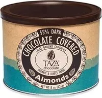 Mängden socker i Organic chocolate covered almonds