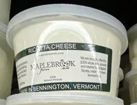 Mängden socker i whole milk ricotta