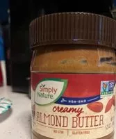 Mängden socker i Simply Nature creamy almond butter