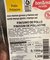 Mängden socker i Finisimo de pollo