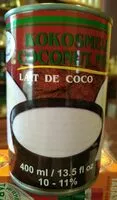 Mängden socker i Lait de coco