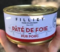 Mängden socker i Pâté de foie de porc
