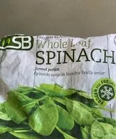 Mängden socker i Blanched whole leaf spinach