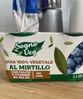 Mängden socker i Soia vegetale al mirtillo