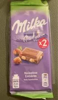 Mängden socker i Milka chocolat noisettes entières