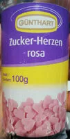 Mängden socker i Zucker-Herzen rosa
