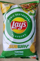Mängden socker i Lays Iconic Restaurant Flavors Subway Teriyaki