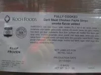 Mängden socker i Fully Cooked Dark Meat Chicken Fajitas Strips