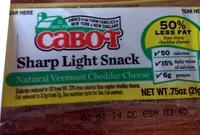 Mängden socker i Sharp Light Snack Natural Vermont Cheddar Cheese