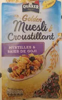 Mängden socker i muesli croustillant myrtilles baies de goji