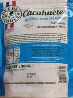 Mängden socker i Cacahuètes grillées sans sel ajouté