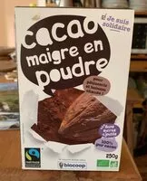 Mängden socker i Cacao maigre en poudre