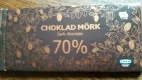 Mängden socker i CHOKLAD MÖRK Dark chocolate 70%