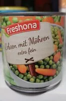 Mängden socker i Erbsen mit Möhren