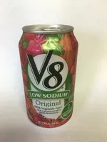Mängden socker i V8 Low Sodium Original 100% Vegitable Juice