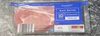 Mängden socker i Unsmoked back bacon