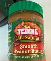 Mängden socker i Teddie All Natural Smooth Peanut Butter