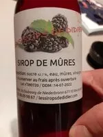 Mängden socker i Sirop de mûre
