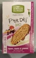 Mängden socker i P'tit déj'bio figues raisins et graines
