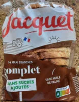 Mängden socker i Pain de Mie complet sans sucres ajoutés