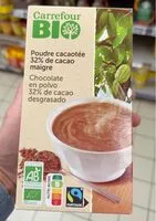 Mängden socker i Poudre cacaotée 32% de cacao maigre