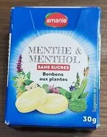 Mängden socker i Amanie menthe et menthol sans sucre