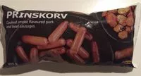 Mängden socker i Prinskorv - Saucisses de porc et de bœuf