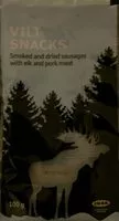 Mängden socker i Vilt Snacks (worstjes) Zakje 100 Gram Koeling