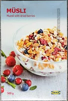 Mängden socker i Muesli with dried berries