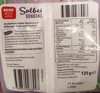 Mängden socker i Rewe Beste Wahl Salbei Bonbons
