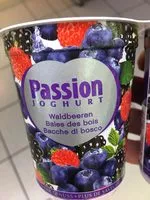 Mängden socker i Passion joghurt baies des bois