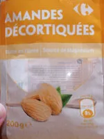 Mängden socker i Amandes décortiquées