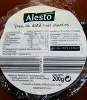 Mängden socker i Pan de dátil con nueces