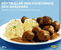 Mängden socker i Köttbullar med Potatismos Och Gräddsås