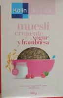 Mängden socker i Muesli crujiente yogur y frambuesa