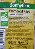 Mängden socker i Emmental râpé