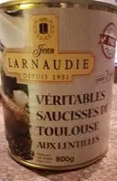 Mängden socker i Véritables saucisses de Toulouse aux lentilles