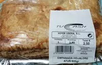 Mängden socker i Empanada hojaldre atún