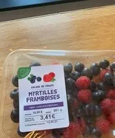Mängden socker i Myrtille et framboises