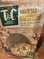 Mängden socker i Muesli bananes goji noix de cajou