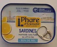 Mängden socker i sardines marinade sans huile au citron bio