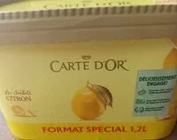 Mängden socker i Sorbet citron - Carte d'Or