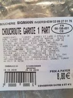 Mängden socker i Choucroute