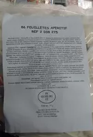 Mängden socker i 86 feuilletés apéritif