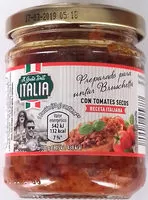 Mängden socker i Preparado para untar bruschetta con tomates secos