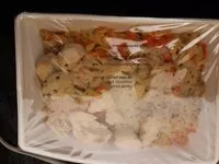 Poulet sauce moutarde, pates, carottes pauvre en sel