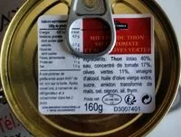 Mängden socker i Miettes de Thon Sauce Tomate et aux Olives Vertes