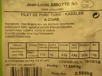 Mängden socker i Filet de porc fumé